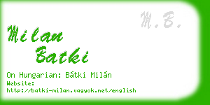 milan batki business card
